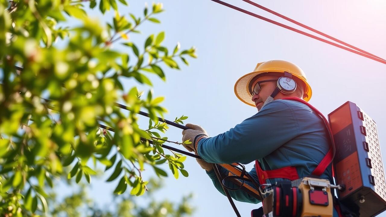 Who to call to trim trees around power lines?