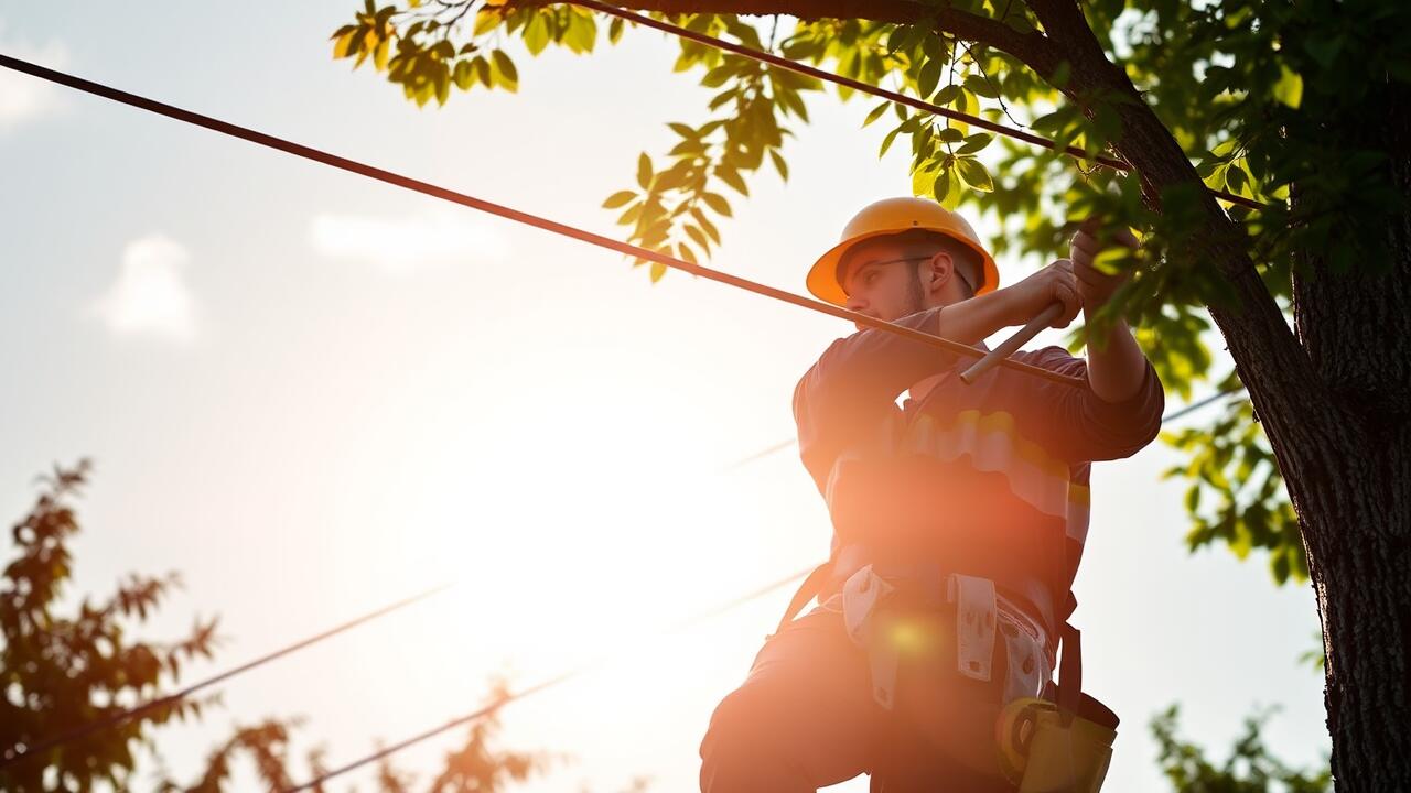 Who to call to trim trees around power lines?