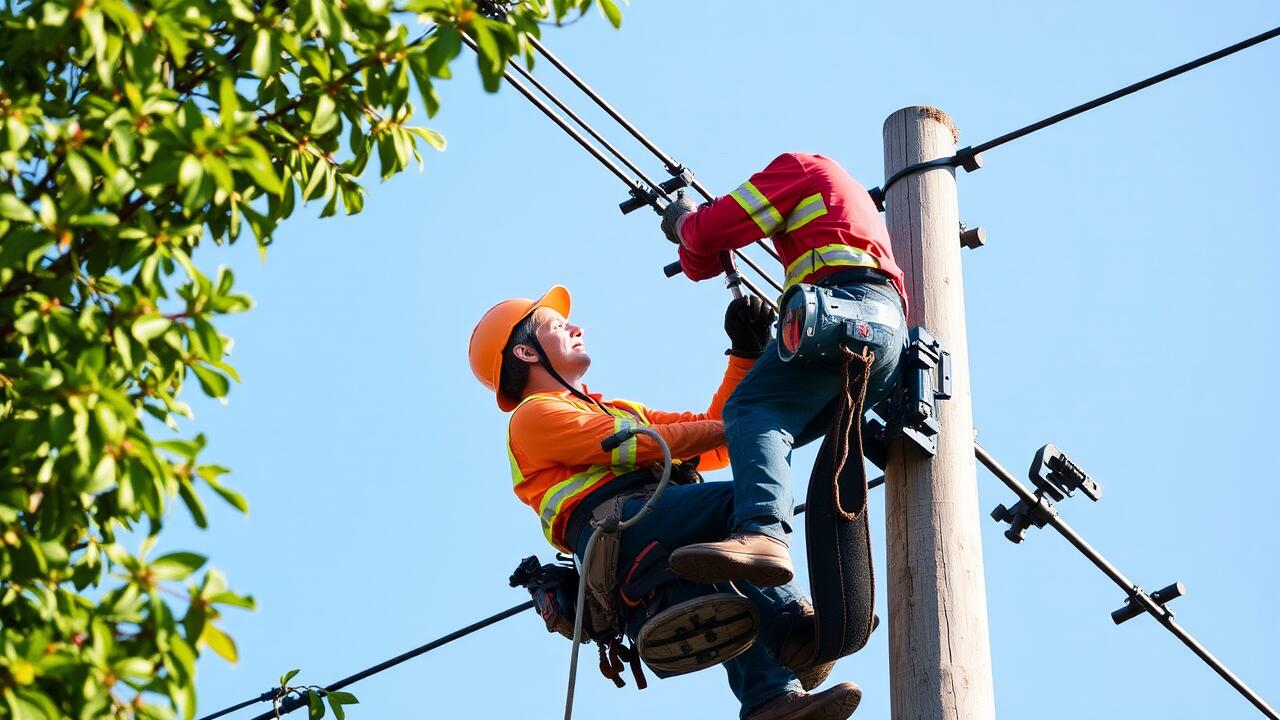 Who to call to trim trees around power lines?