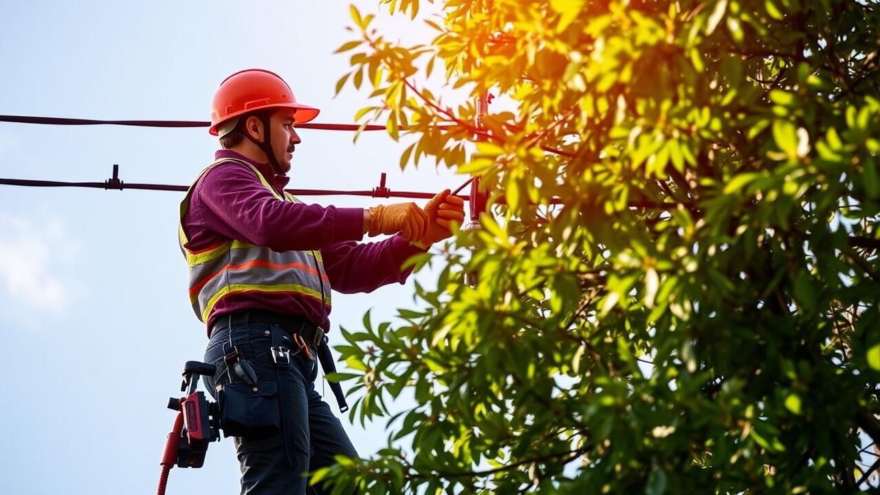 Who to call to trim trees around power lines?