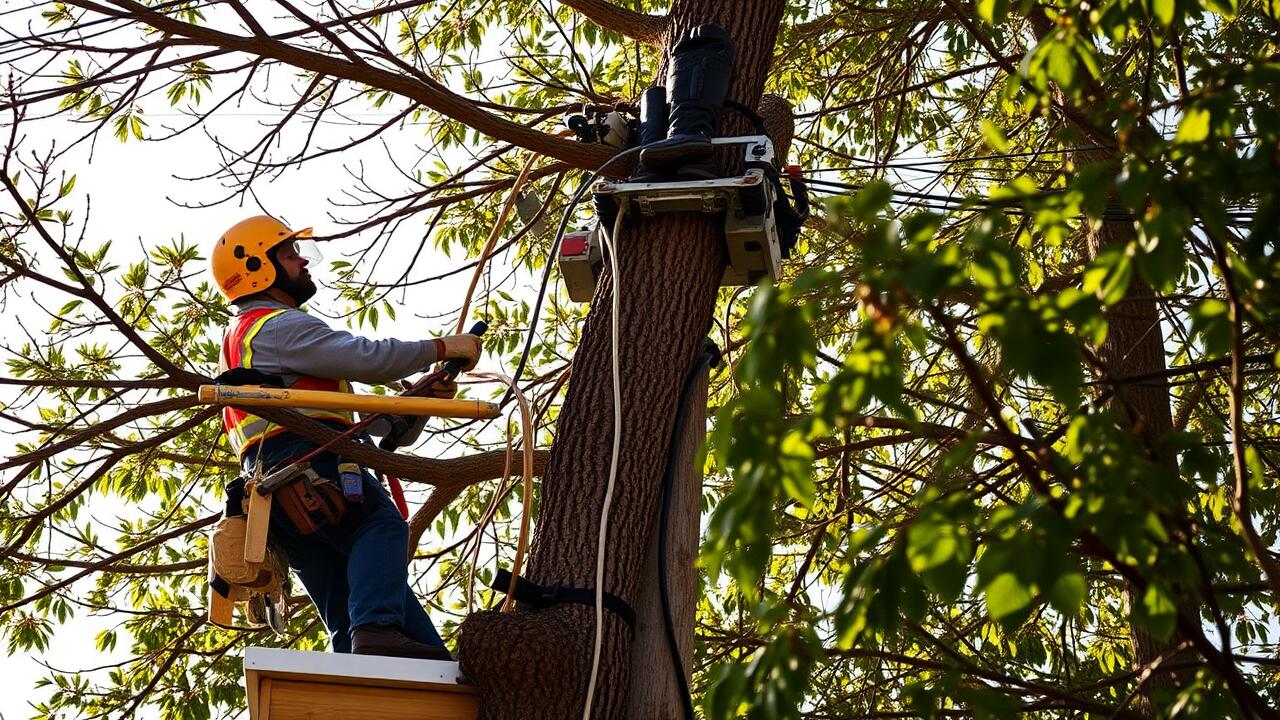 Who to call to trim trees around power lines?