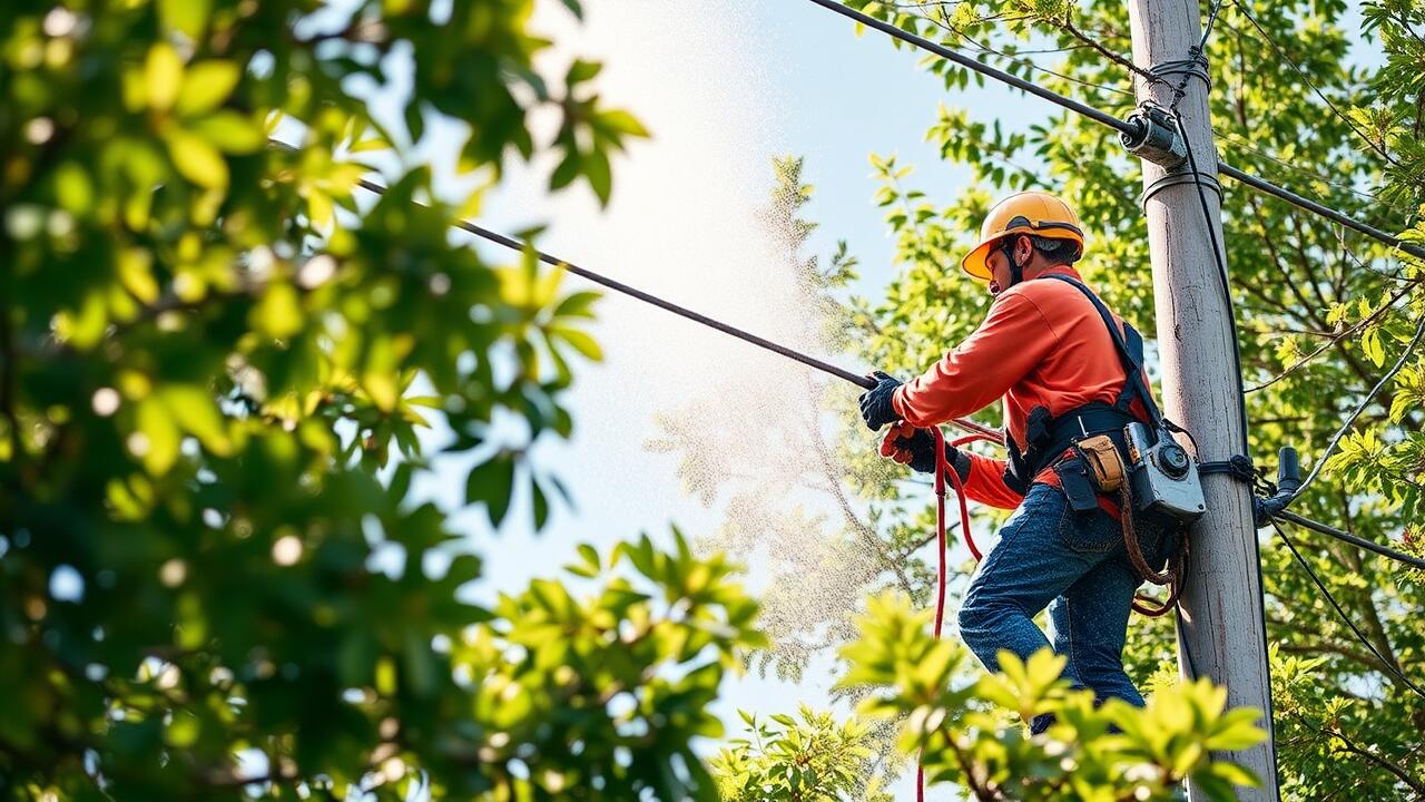 Who to call to trim trees around power lines?