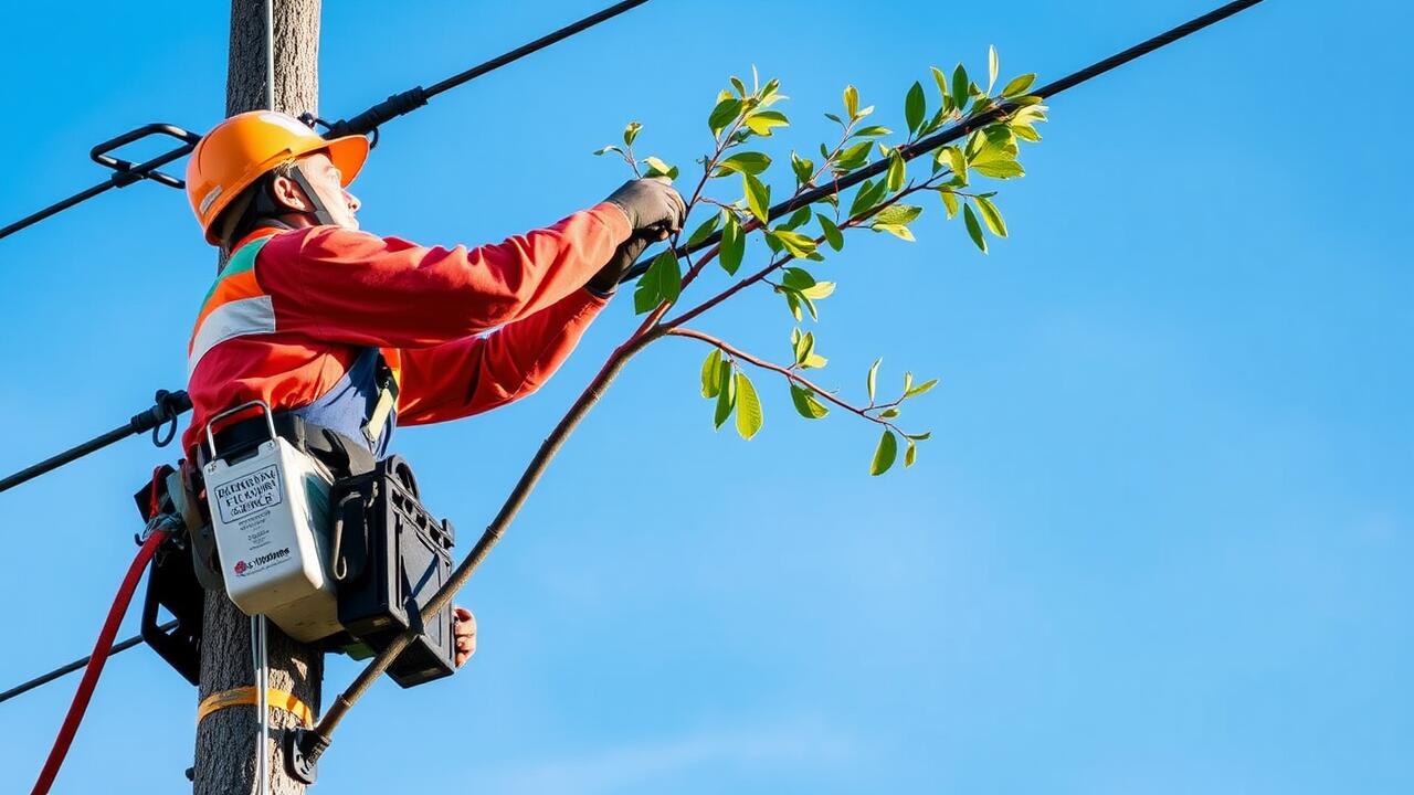 Who to call to trim trees around power lines?