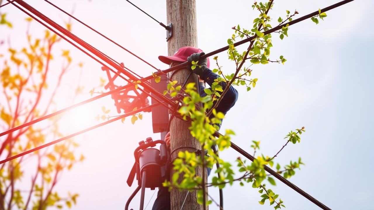 Who to call to trim trees around power lines?