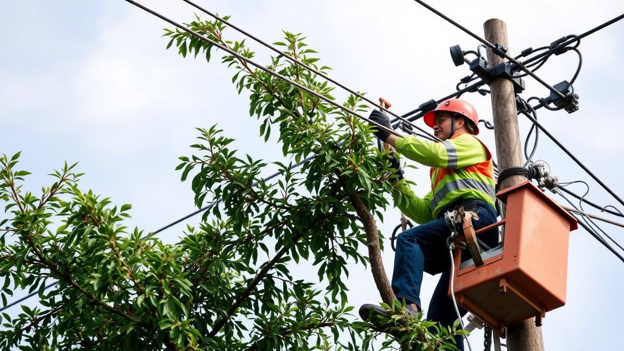 Who to call to trim trees around power lines?