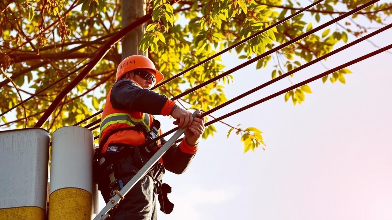 Who to call to trim trees around power lines?