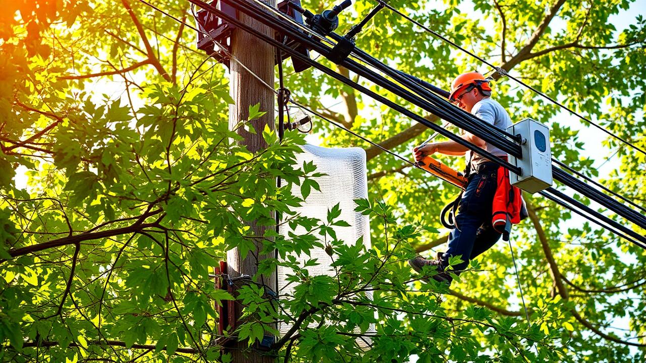 Who to call to trim trees around power lines?