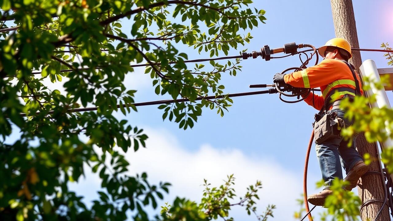 Who to call to trim trees around power lines?