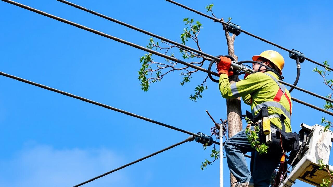 Who to call to trim trees around power lines?