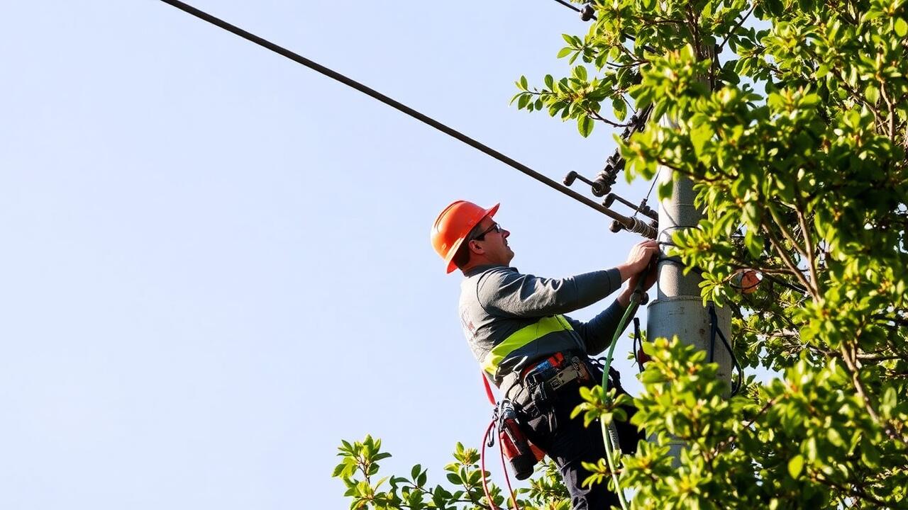 Who to call to trim trees around power lines?