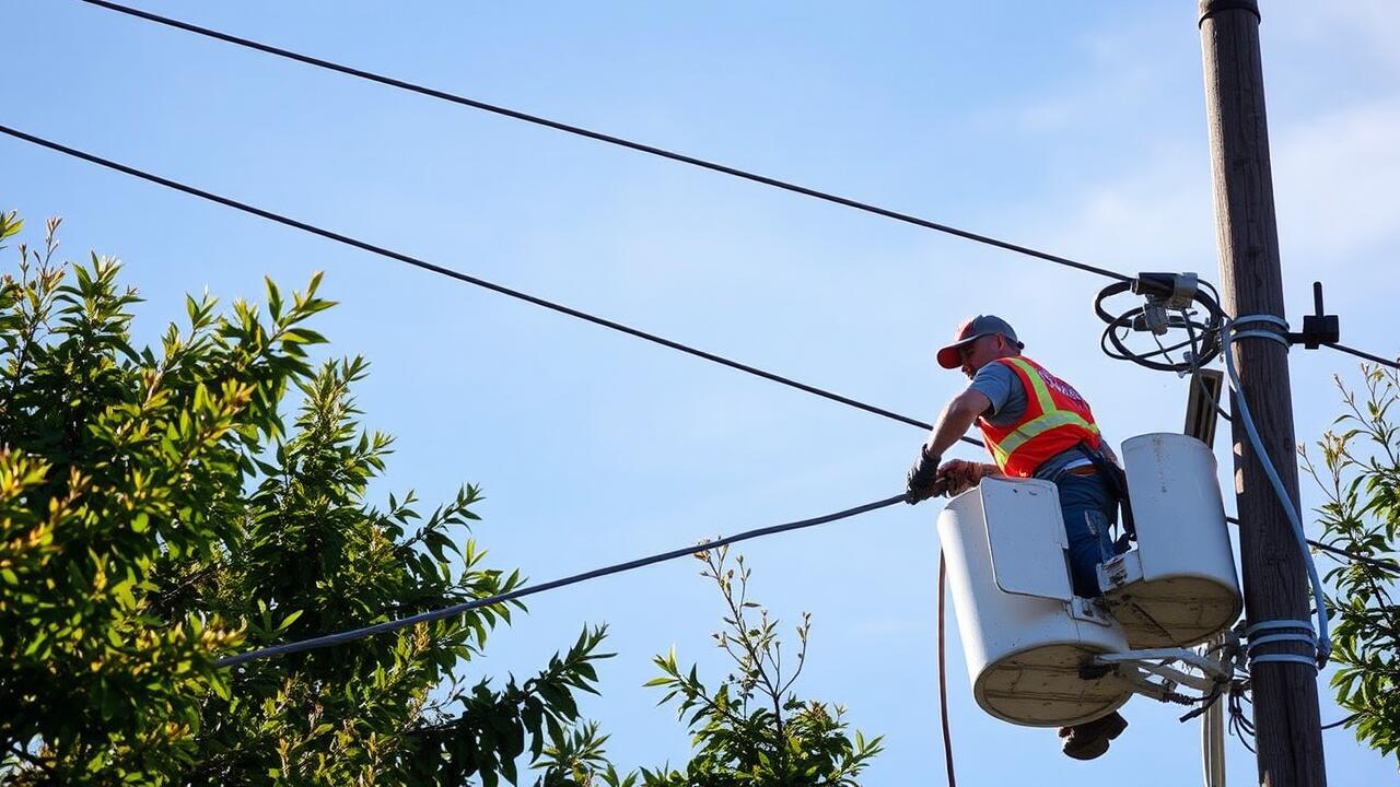 Who to call to trim trees around power lines?