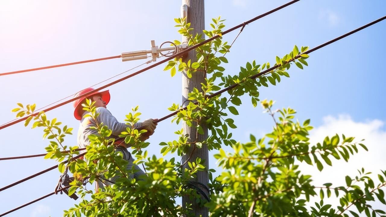 Who to call to trim trees around power lines?