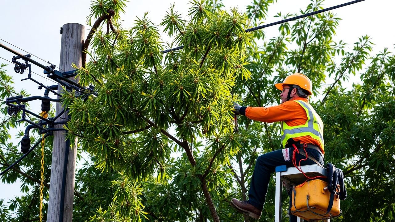 Who to call to trim trees around power lines?