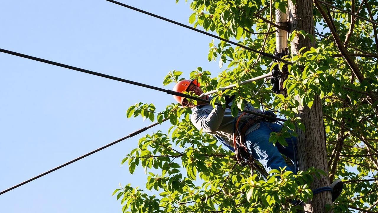 Who to call to trim trees around power lines?