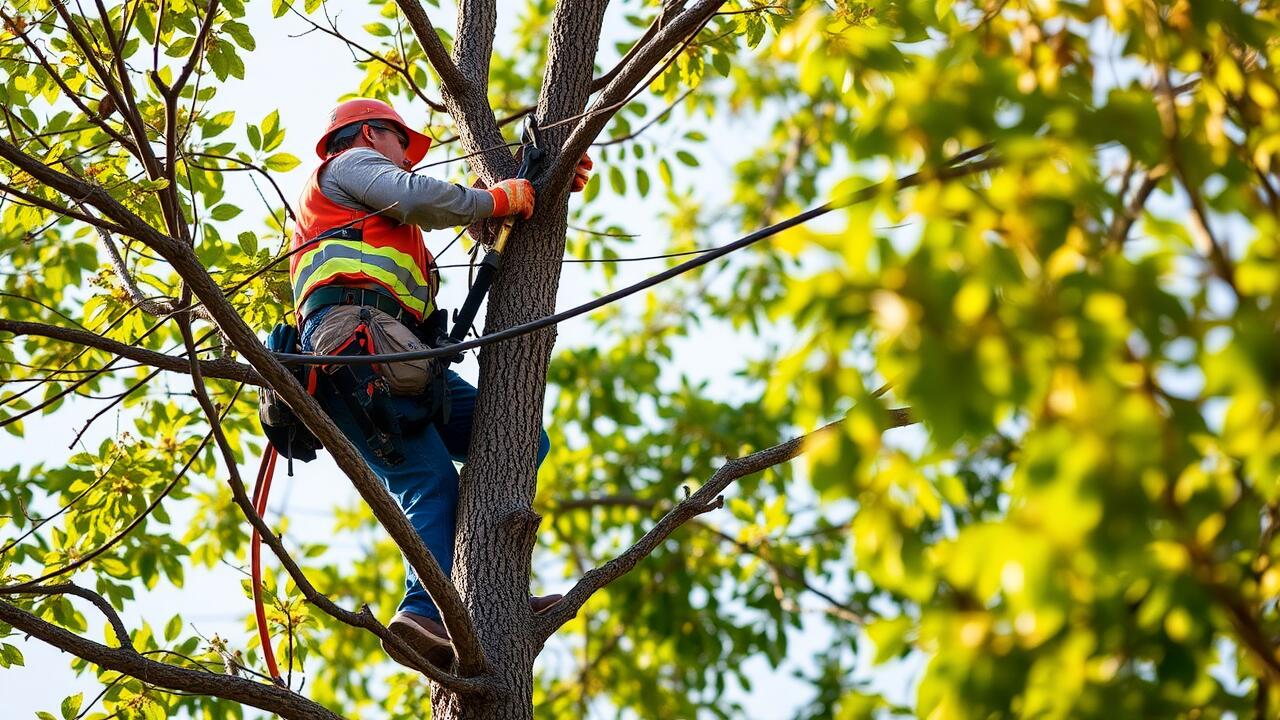 Who to call to trim trees around power lines?