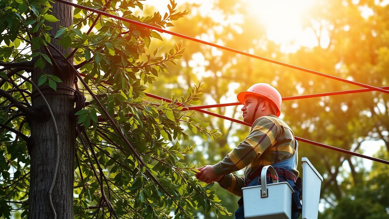 Who to call to trim trees around power lines?