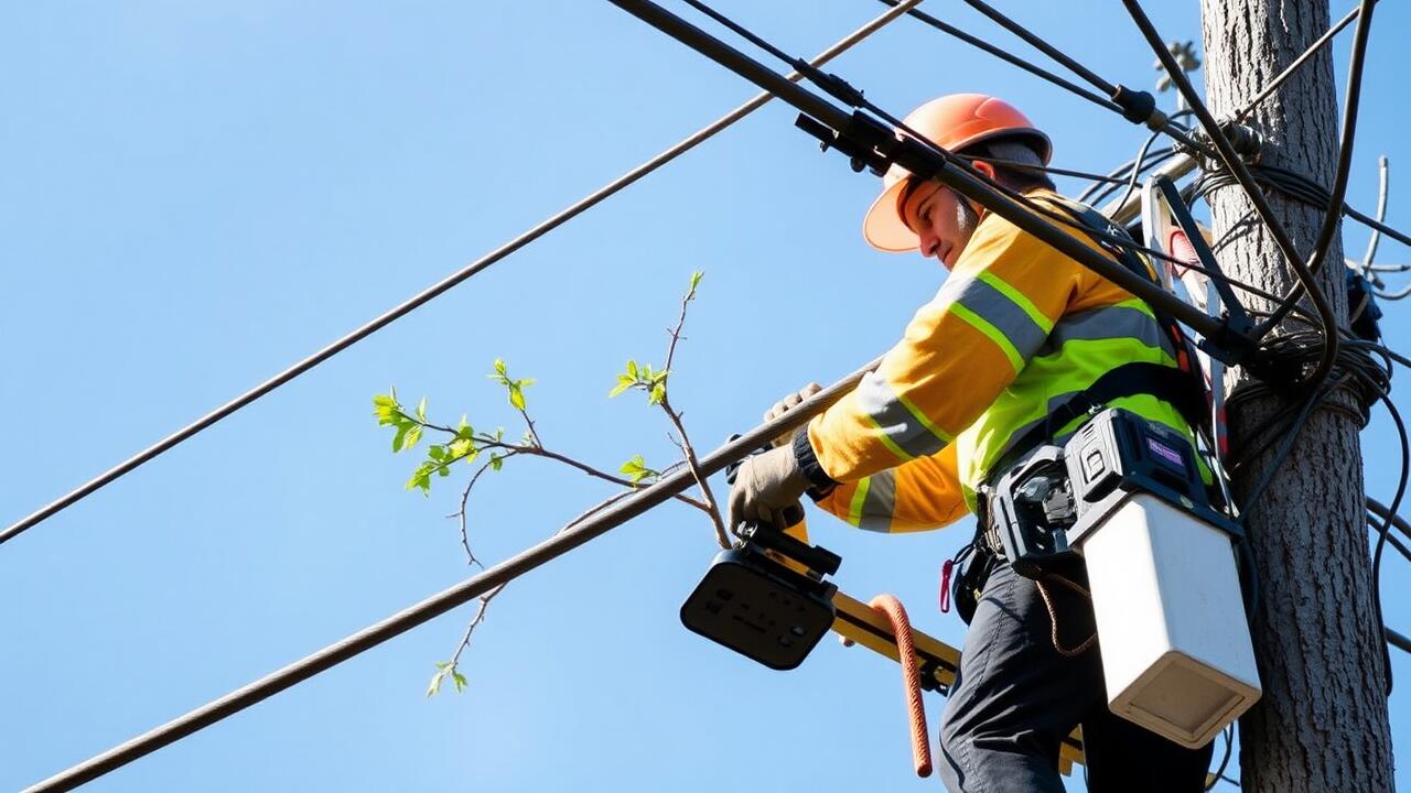 Who to call to trim trees around power lines?